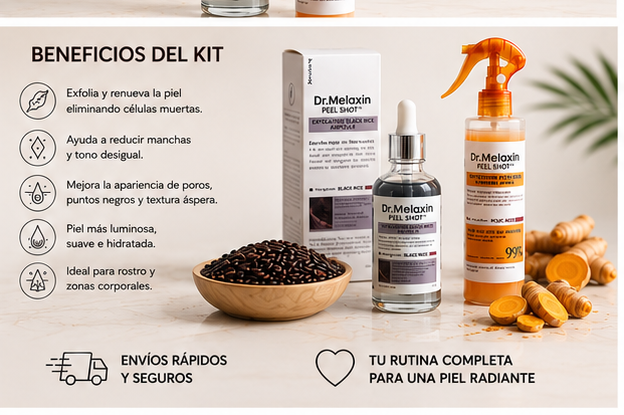 KIT MELAXIN (ACLARANTE + EXFOLIANTE ARROZ NUEVA FORMULA)