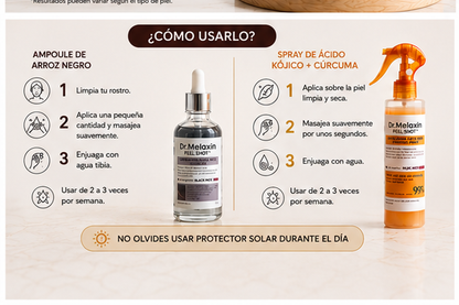 KIT MELAXIN (ACLARANTE + EXFOLIANTE ARROZ NUEVA FORMULA)