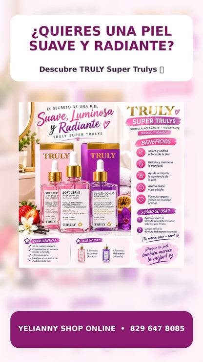 KIT TRULY SUPER TRULYS. FORMULA ACLARANTE + HIDRATANTE (ROSADO Y MORADO)